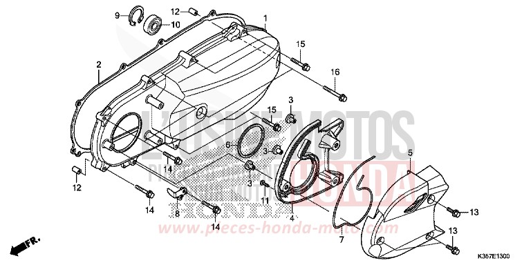 LEFT SIDE COVER for PCX 125 PEARL SIENA RED (R320) from 2017